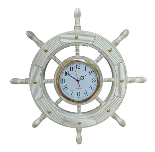 Ship Wheel with Clock - 24"